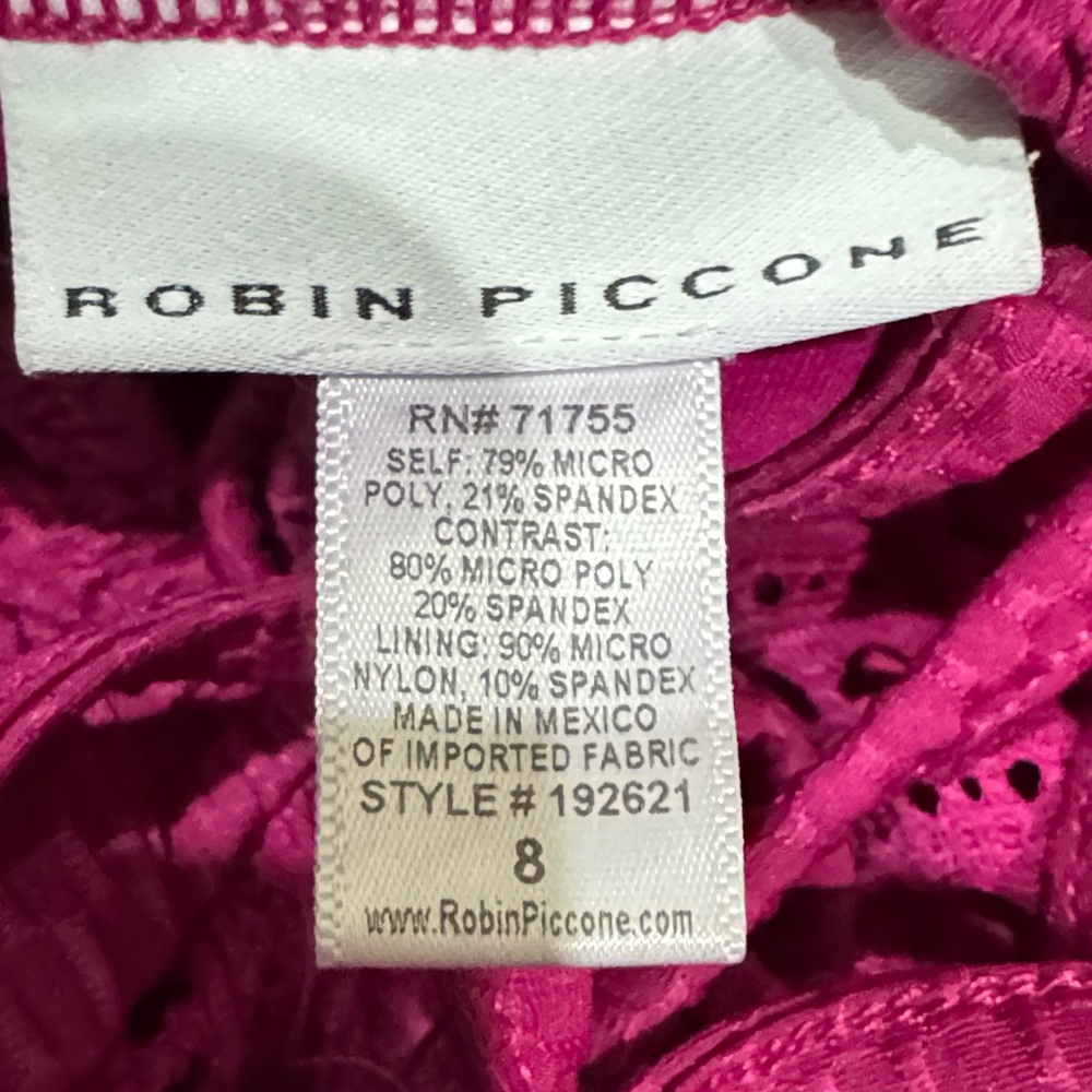 Robin Piccone Fuchsia Crochet-Detail One-Piece Swimsuit - Picture 3 of 4